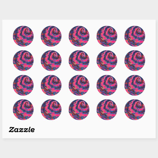 Purple Spiral Galaxy Classic Round Sticker (Sheet)