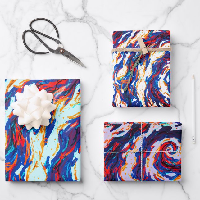 Purple Spiral Galaxy Wrapping Paper Sheet (Front)