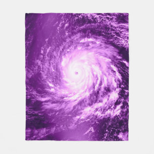 Purple Spiral Hurricane Fleece Blanket