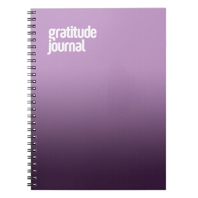 Purple Spiral Notebook – "Gratitude Journal" (Front)
