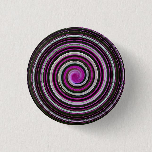 Purple spiral pattern 3 cm round badge (Front)