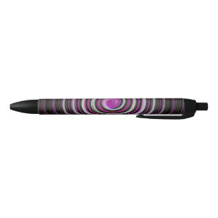 Purple spiral pattern black ink pen