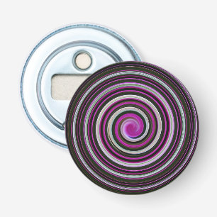 Purple Spiral Pattern Button Bottle Opener