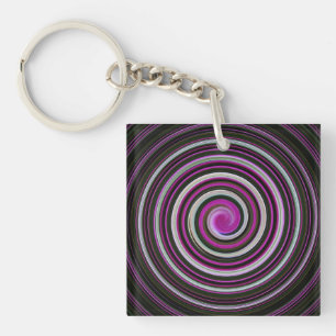 Purple spiral pattern key ring