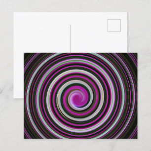 Purple spiral pattern postcard