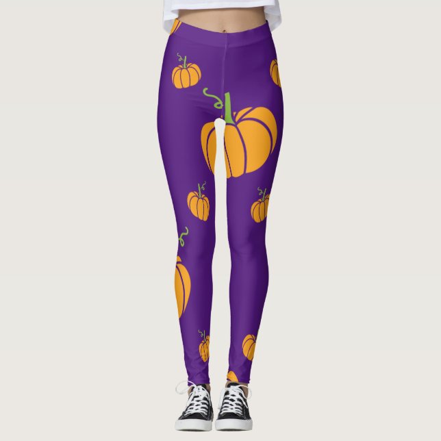 Purple Spooky Halloween Leggings (Front)