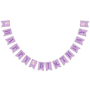 Purple Spooky One Ghost Happy Birthday Halloween Bunting