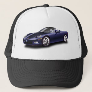 Purple sports car trucker hat