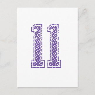 Purple Sports Jerzee Number 11.png Postcard