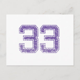 Purple Sports Jerzee Number 33.png Postcard