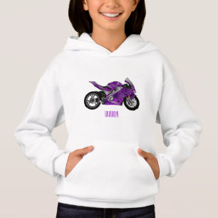 Purple sports motorcycle cartoon