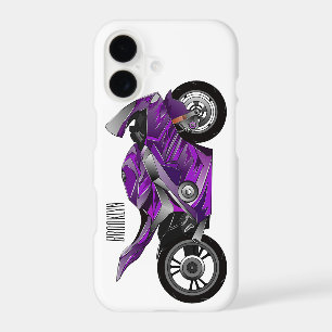 Purple sports motorcycle cartoon
