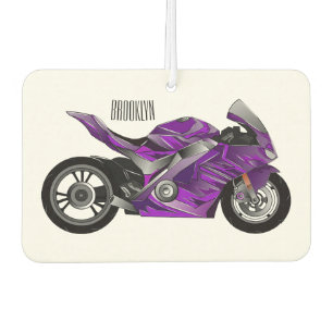 Purple sports motorcycle cartoon car air freshener