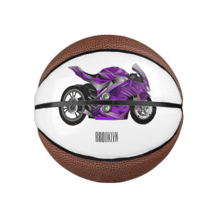 Purple sports motorcycle cartoon mini basketball