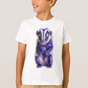 Purple Spotted Skunk Wildlife Illustration Kids T-Shirt