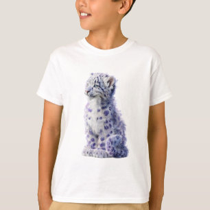Purple Spotted Snow Leopard Cub Kids T-Shirt
