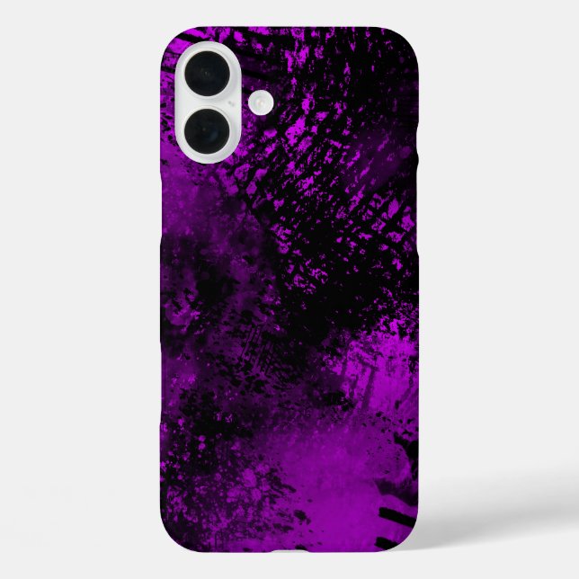 Purple Spray Paint Effect iPhone 16 Case (Back)