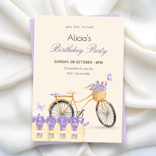 Purple spring birthday invitation (Creator Uploaded)