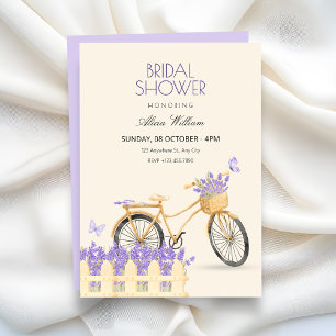 Purple spring bridal shower invitation