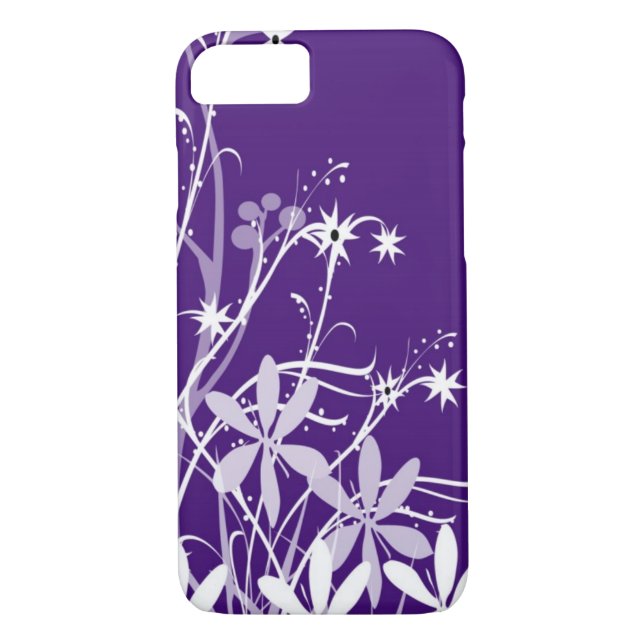 Purple Spring Flowers iPhone 7 Hard Case (Back)
