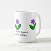 Purple Spring Flowers with Friendship Message Coffee Mug (Front Right)