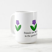 Purple Spring Flowers with Friendship Message Coffee Mug (Front Left)