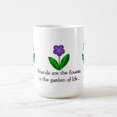 Purple Spring Flowers with Friendship Message Coffee Mug (Center)