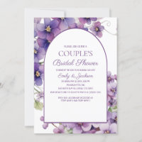 Purple Springtime Floral Couple's Bridal Shower