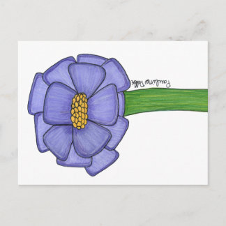 Purple Square Flower Postcard