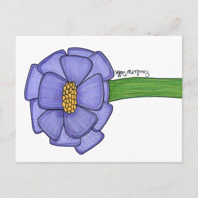 Purple Square Flower Postcard (Front)