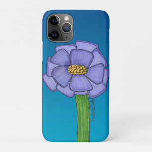 Purple Square Flower with Blue background Case-Mate iPhone Case
