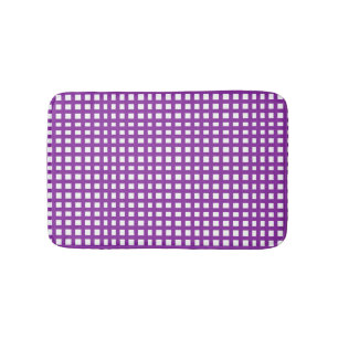 Purple square mesh grid  bath mat
