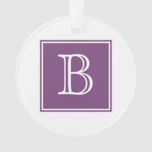 Purple Square Monogram Acrylic Ornament