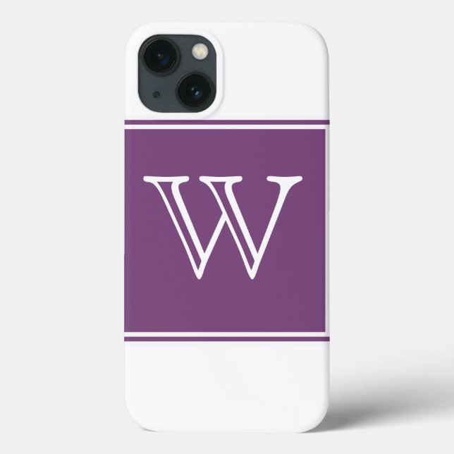 Purple Square Monogram Case-Mate iPhone Case (Back)