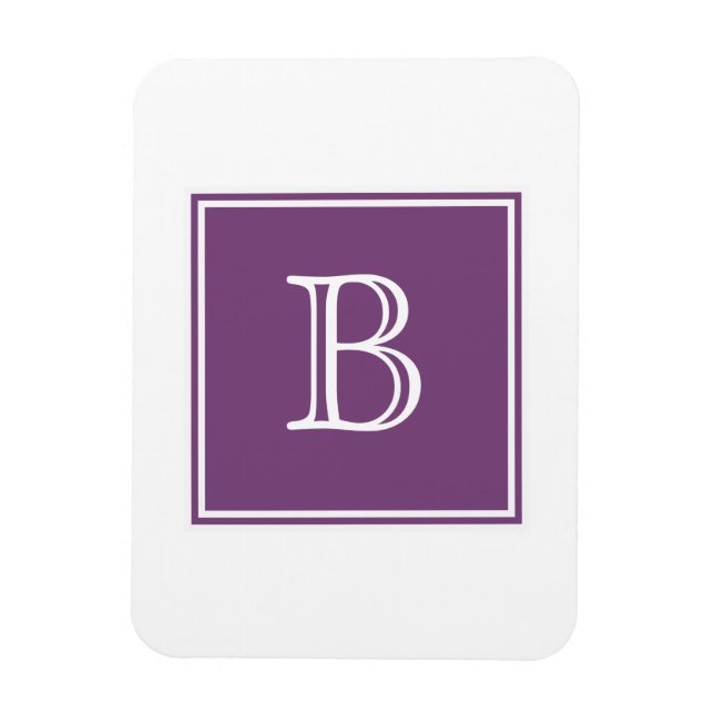 Purple Square Monogram Flexi Magnet (Vertical)