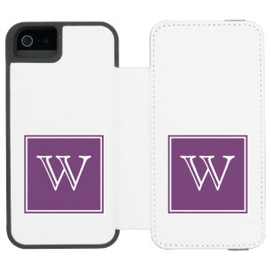 Purple Square Monogram Incipio Watson™ iPhone 5 Wallet Case