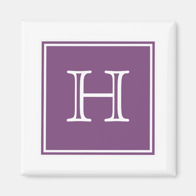 Purple Square Monogram Magnet (Front)