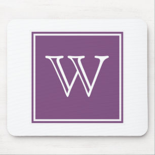Purple Square Monogram Mousepad