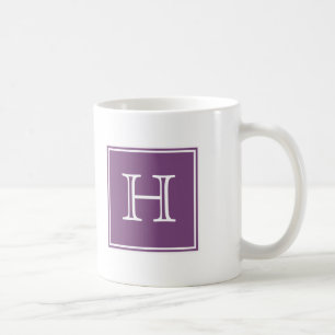 Purple Square Monogram Mug