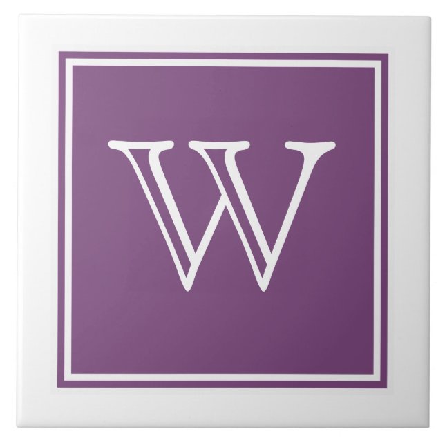Purple Square Monogram Tile (Front)