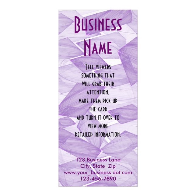 Purple Squares Artwork Template Rack Card (Front)