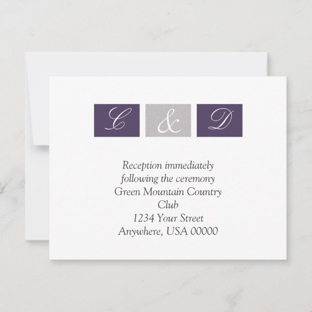 Purple Squares RSVP Card (Front)
