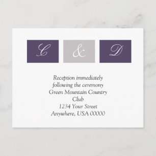 Purple Squares RSVP Card