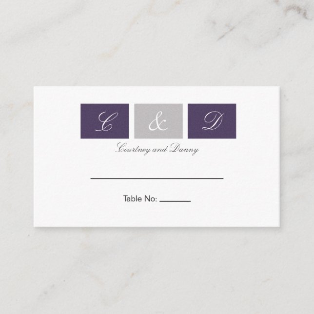 Purple Squares Table Cards (Front)