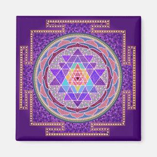 Purple Sri Yantra Magnet
