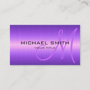 Purple Stainless Steel Metal Business Card