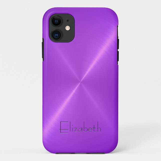 Purple Stainless Steel Metal Look Case-Mate iPhone Case (Back)