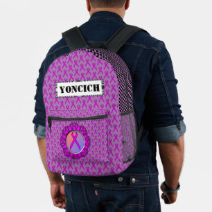 Purple Standard Ribbon by Kenneth Yoncich Printed Backpack
