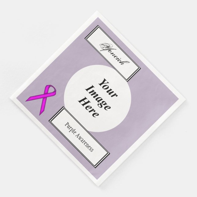 Purple Standard Ribbon Template by Kenneth Yoncich Napkin (Corner)