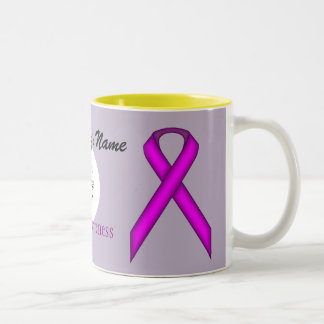 Purple Standard Ribbon Template by Kenneth Yoncich Two-Tone Coffee Mug